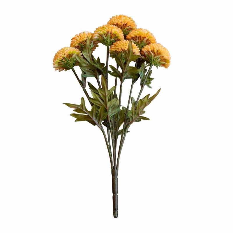 Set of 3 Artificial Yellow Ball Dahlias Bundle of 7